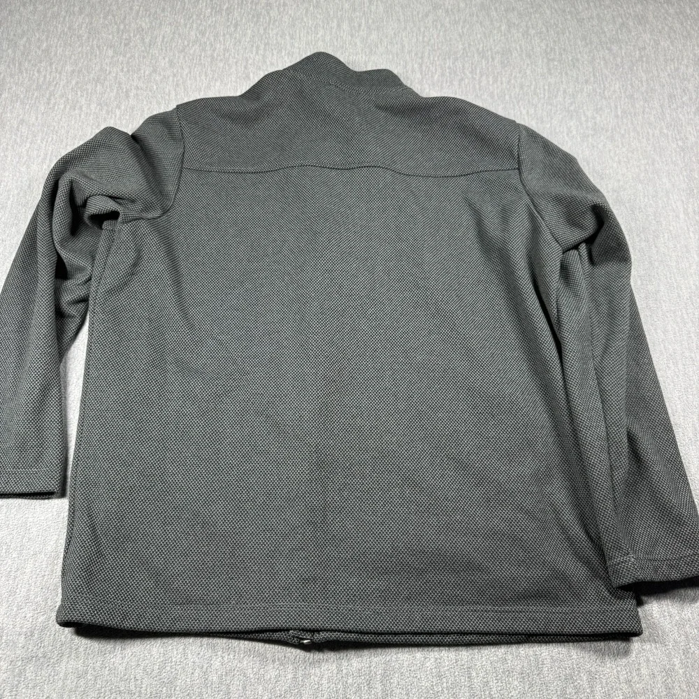 Adidas Golf Jacket Mens XL Gray Textured Knit Full Zip Warmup Mock Neck Athletic